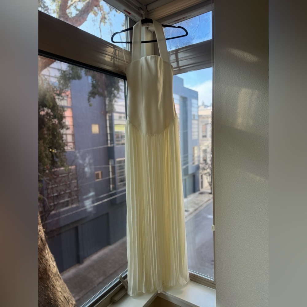 Meshki Stacie Pleated Halter Maxi Dress - Ivory - Picture 4 of 14